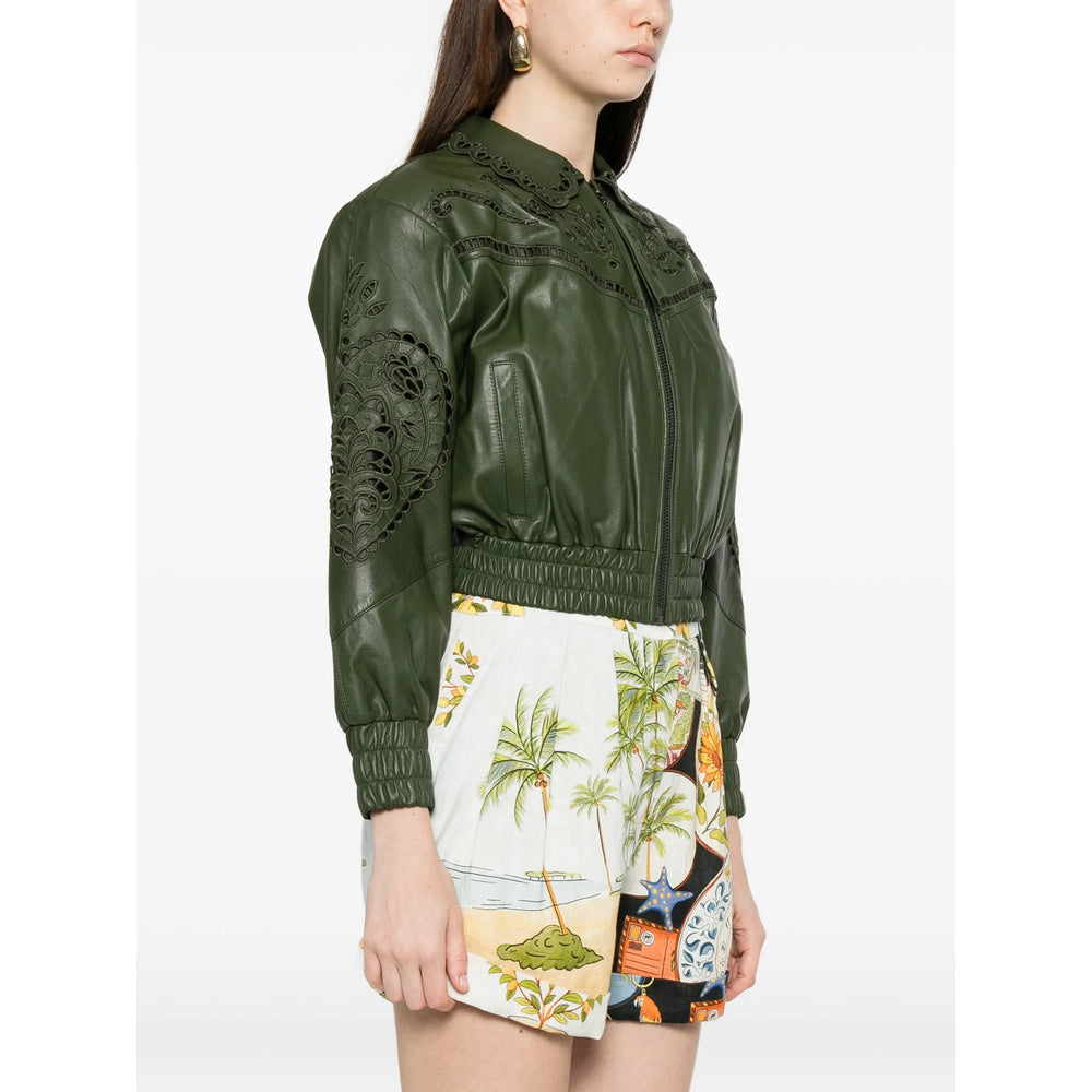 Farm Rio Leather Outerwears - Green | 607c7e857528c0b11c4ad1126b82b05b41b72d6a