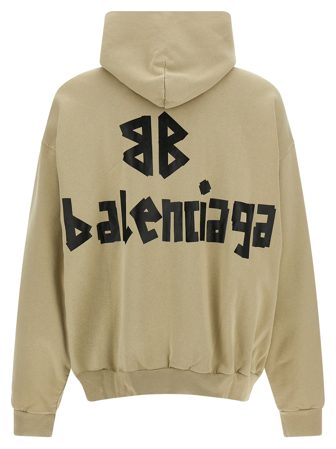 Balenciaga Ripped Pocket Tape Type Sweatshirt - Beige | 2b0210b7844ed2b50d65c8bd7eda5eb566e9f3bc