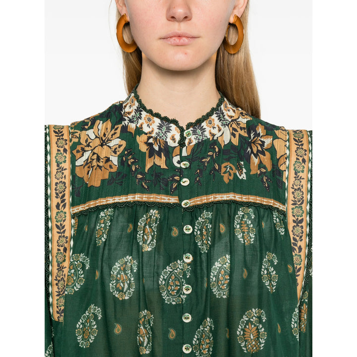 Farm Rio Shirts - Green/Orange | fe74509a192c3efe6468323d7ff17638ed79dc26