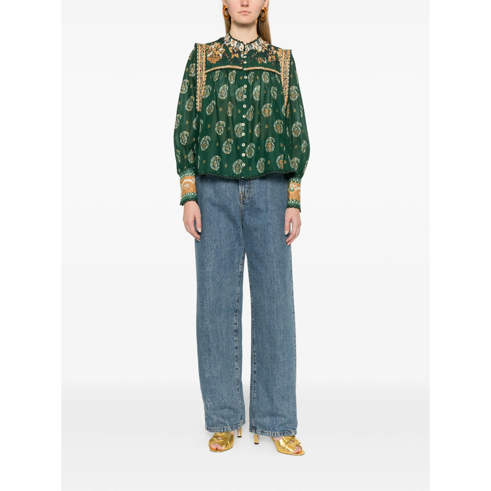 Farm Rio Shirts - Green/Orange | 7d20c0a42a1fa96df0076c8534de75bbd77fb5ec