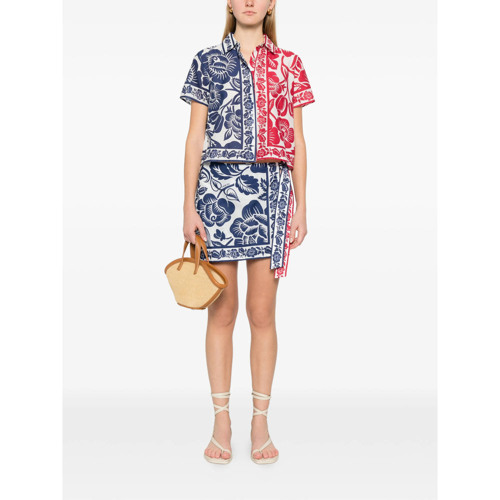 Farm Rio Shirts - Blue, Red | f3bc6465d094b76297644aefaddbe717d5a39bee