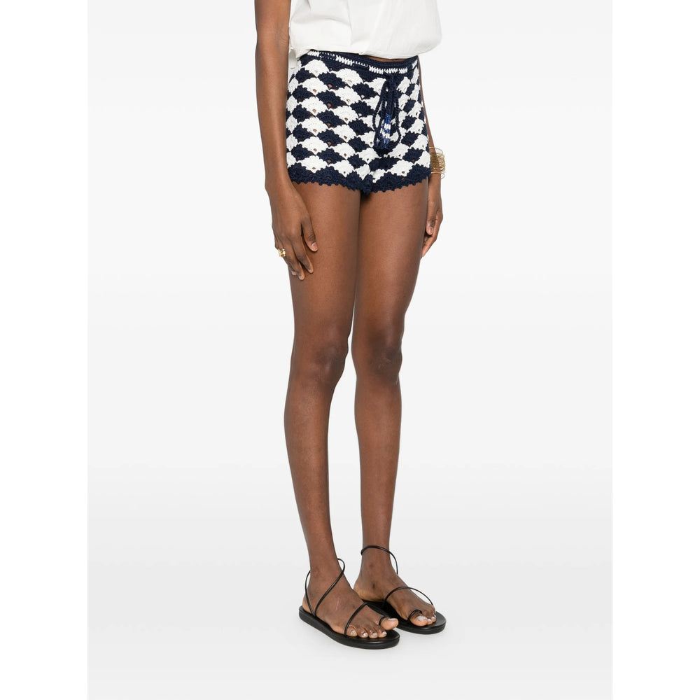 Farm Rio Shorts - White, Blue | 33aab0a5d57a6af2c0419ac0b3734747ffdf7ae9