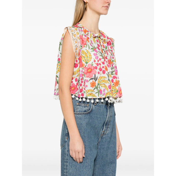 Farm Rio Shirts - White, Pink | 1feb60ecc142a17ad06d2ea364046d81fd6b3671