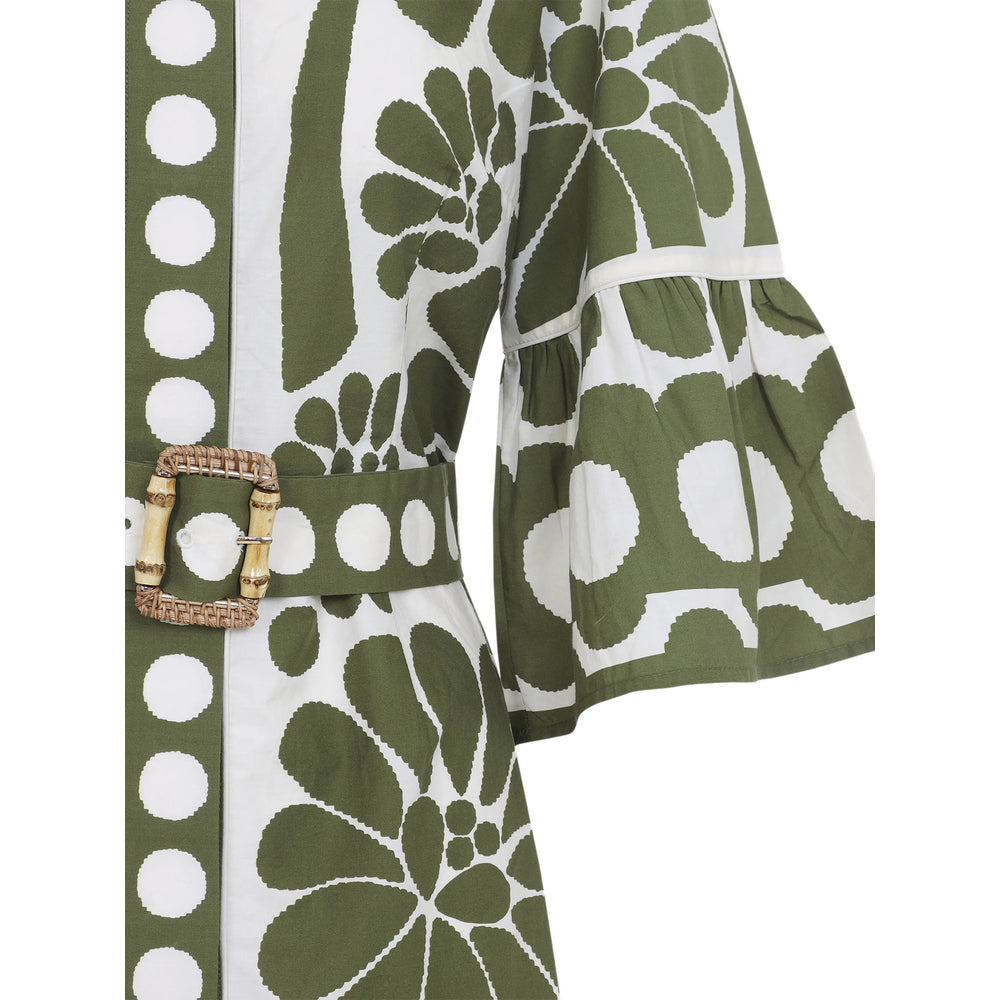 Farm Rio Dresses - Green, White | 73b448ea40b413201b28b8f7e91a19bd1811135d