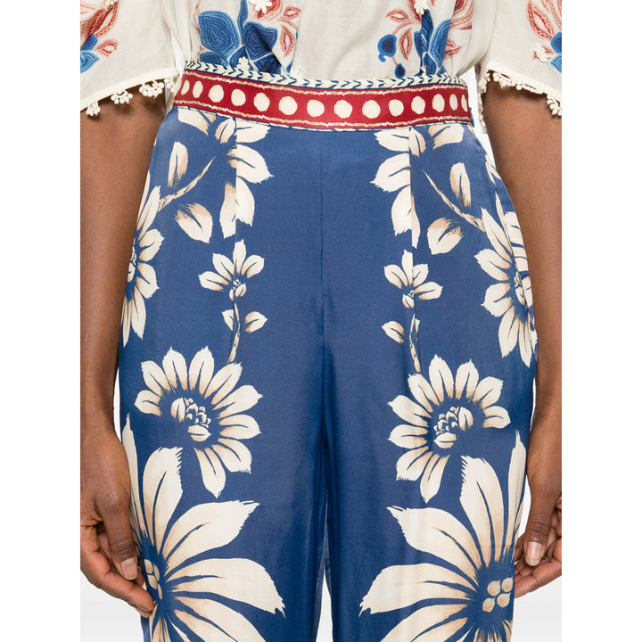 Farm Rio Pants - Blue, Neutral | 111708da1fe404cdf5bd26efaa01f5227a53be39