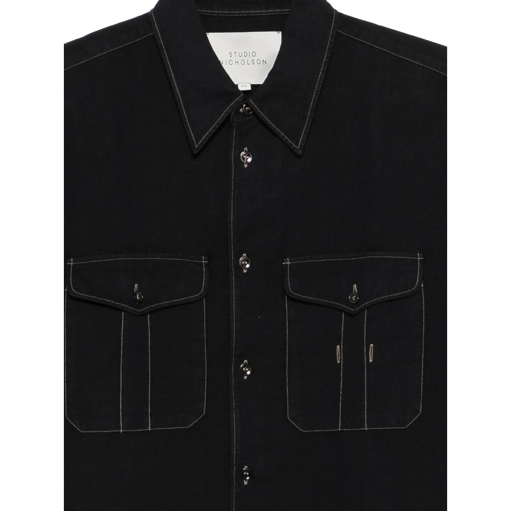 Studio Nicholson Shirts - Black | 80dc9a639bb83d77576109b35593df57572b871b