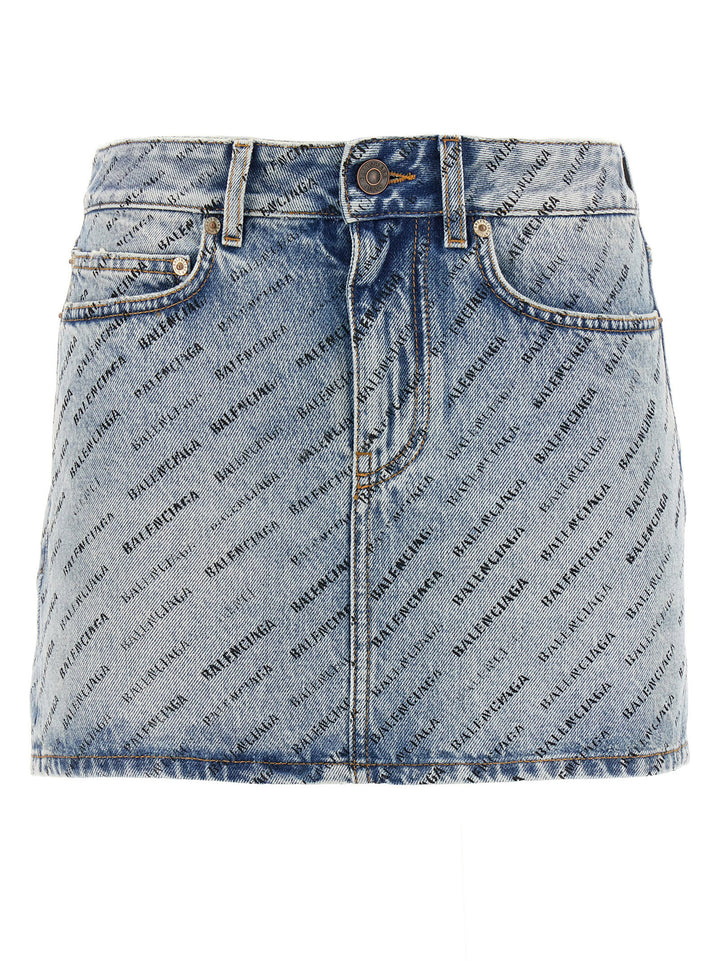 Logo Denim Skirt Skirts Light Blue