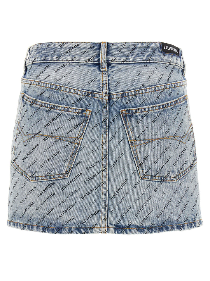 Logo Denim Skirt Skirts Light Blue