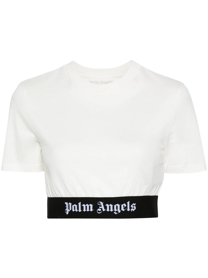 Cropped T-shirt with logo band