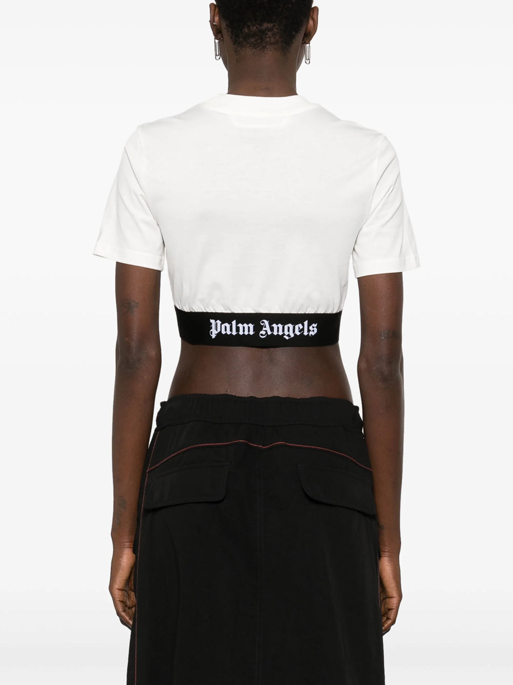 Cropped T-shirt with logo band