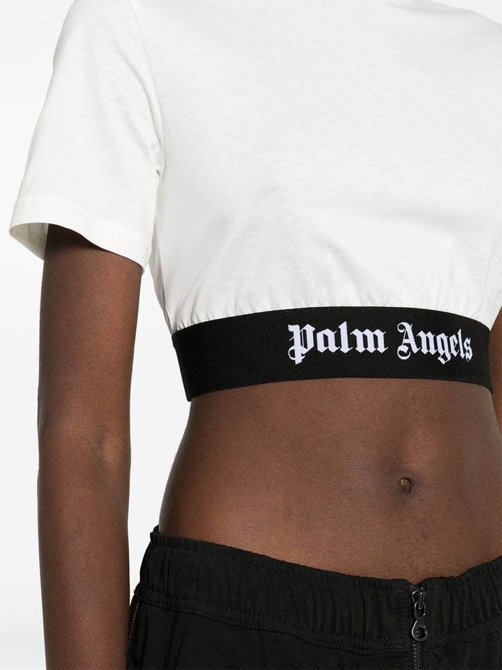 Cropped T-shirt with logo band