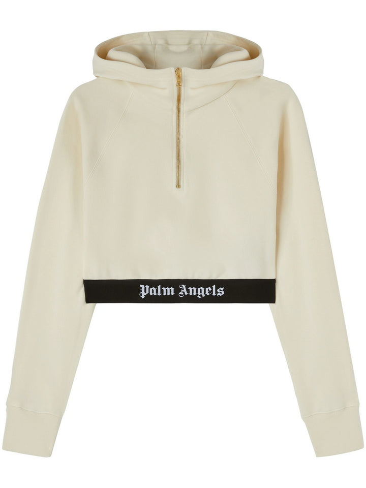 Sweatshirt with cropped logo band