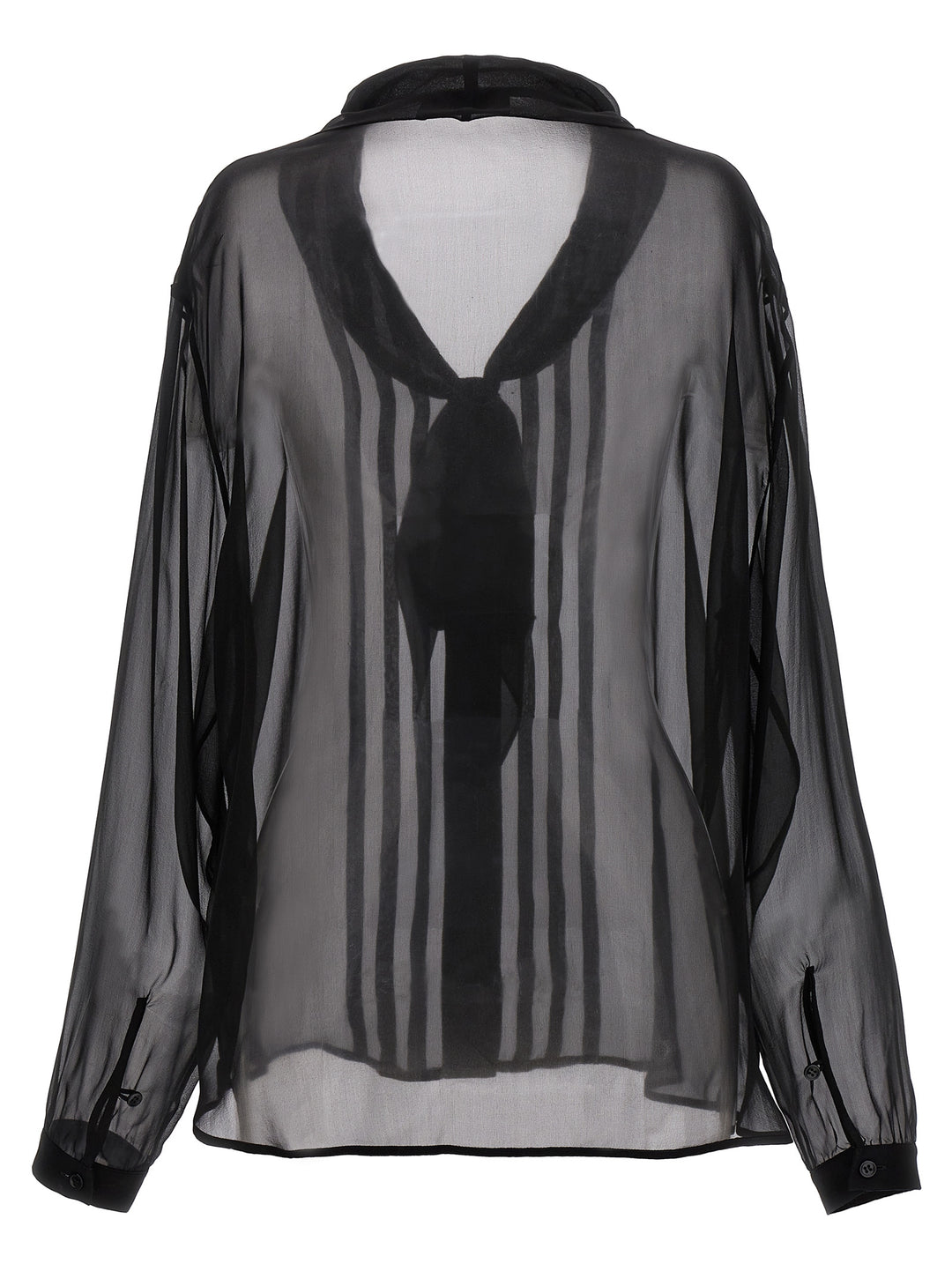 Transparent Muslin Shirt Shirt, Blouse Black