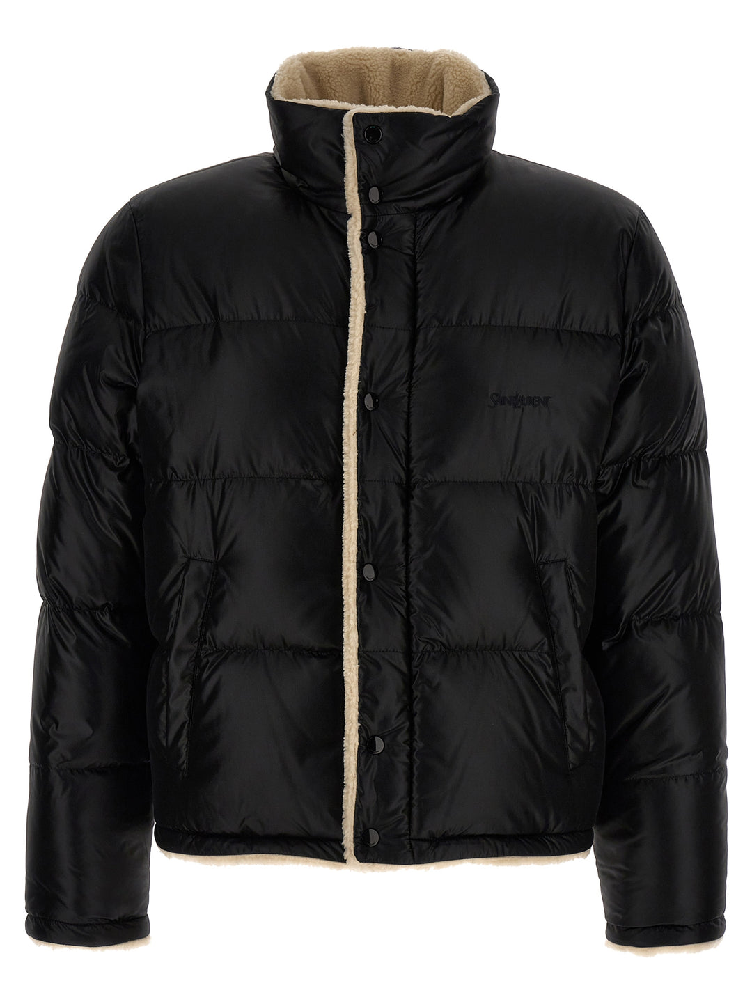 Faux Shearling Lining Down Jacket Casual Jackets, Parka Black