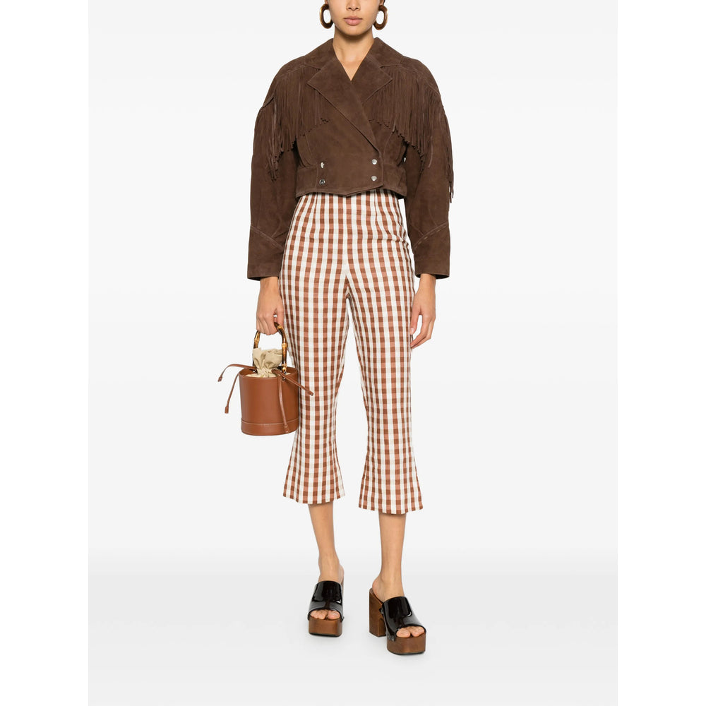 Rixo London Leather Outerwears - Brown | d413b3e1469a862121f2bfb9f13a803039c3635b