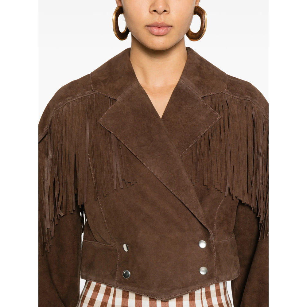 Rixo London Leather Outerwears - Brown | 1aedbba1fd44695efca9fd37e17b46ee42bce636