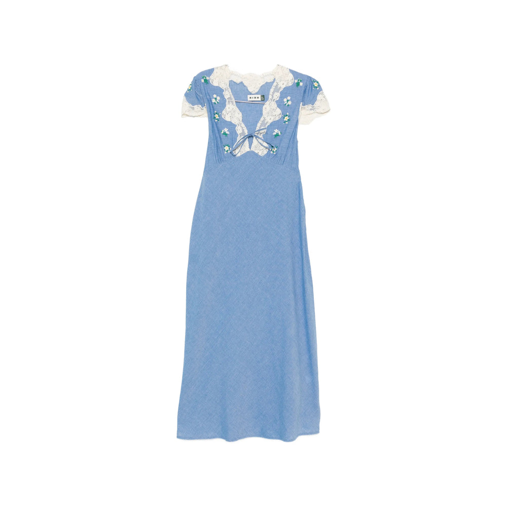 Rixo London Dresses - Blue, White | a03be7ea17aaa36e81b29f58caeee0c3136f0f68