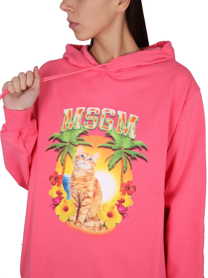 MSGM Sweatshirts - Fuchsia | Wanan Luxury