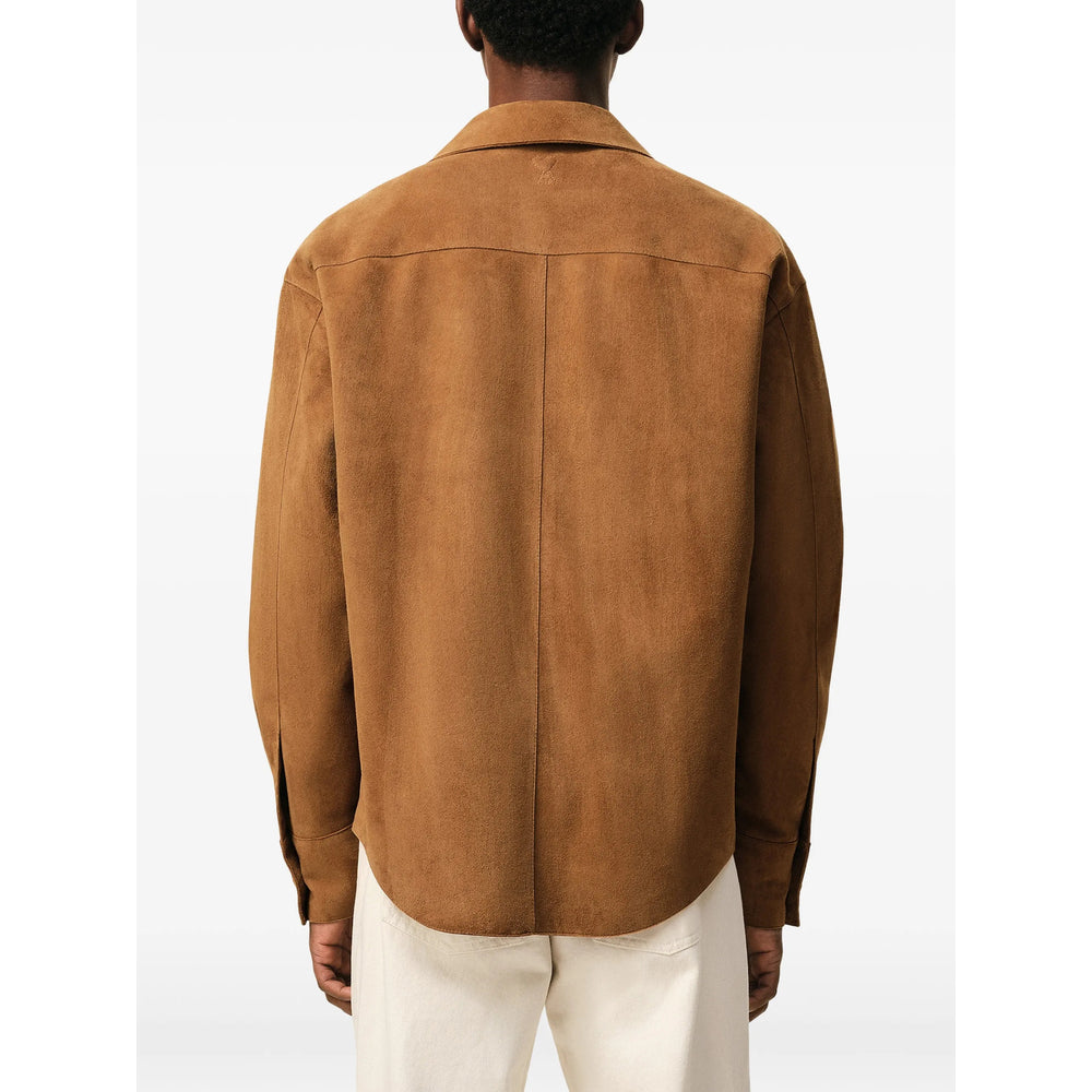 Ami Paris Leather Shirts - Brown | 99c76d45d705261c9ff4a1b8448a10bd7e855c4f