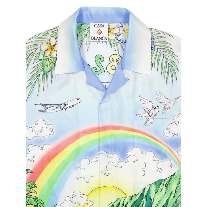 Casablanca Shirts - White, Green | 487a05c8d50196dc3d03beaf6f1eb9750abe2ca9