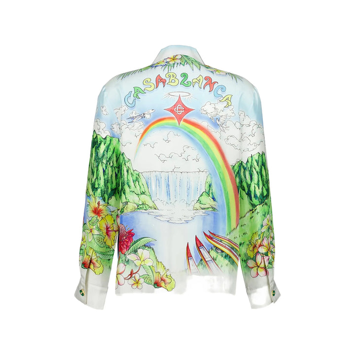 Casablanca Shirts - White, Green | bbd24b18a5e404452ddb45286edaddd121626fb2