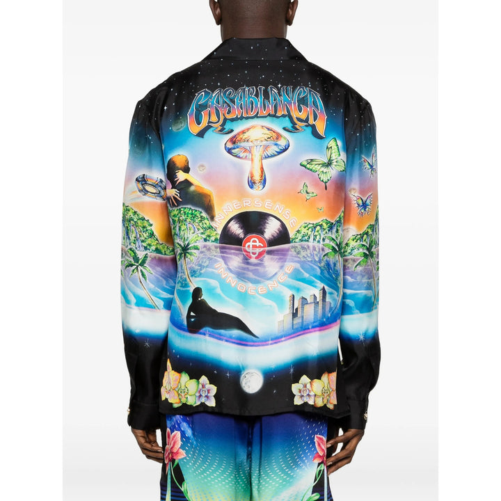 Casablanca Shirts - Black, Blue | 03ca85bba37ace04cd6c4853cea8ccf736f68cf6