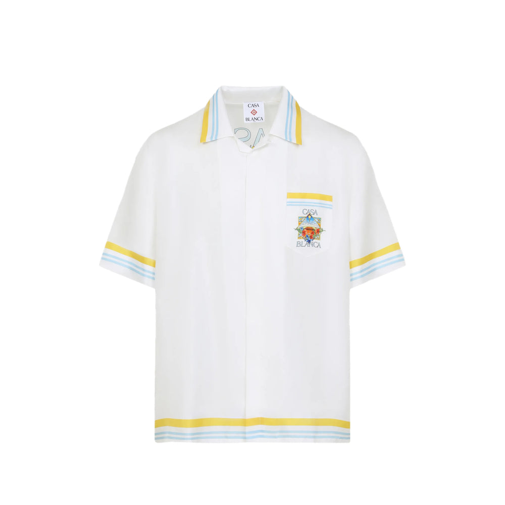 Casablanca Shirts - White, Blue | 8ca804fdf28662892dd48ea436a9fe6f03c8c9b8