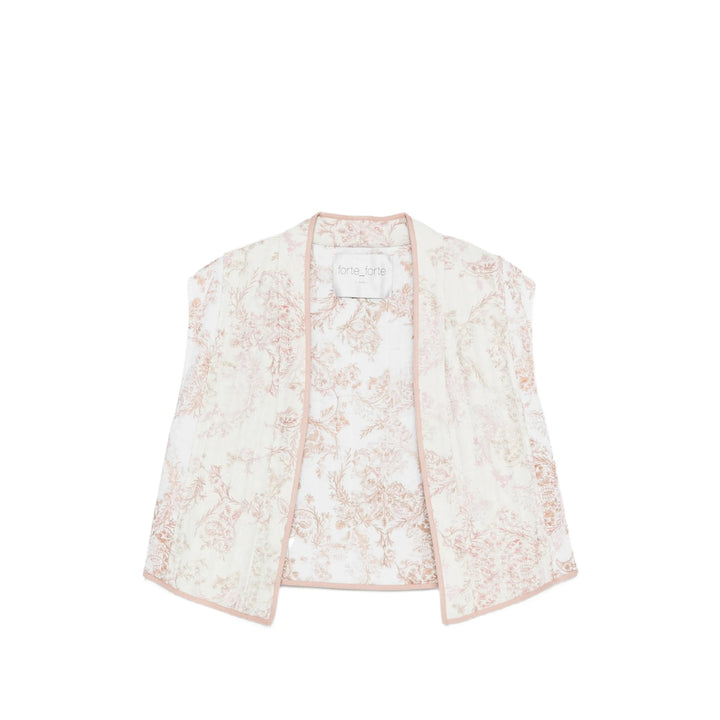 Forte_forte Waistcoats - White, Pink | 4122ea5c0fc630c2723be3b441a2b5152beaf559