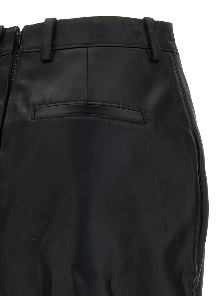 Shiny Gabardine Skirt Skirts Black