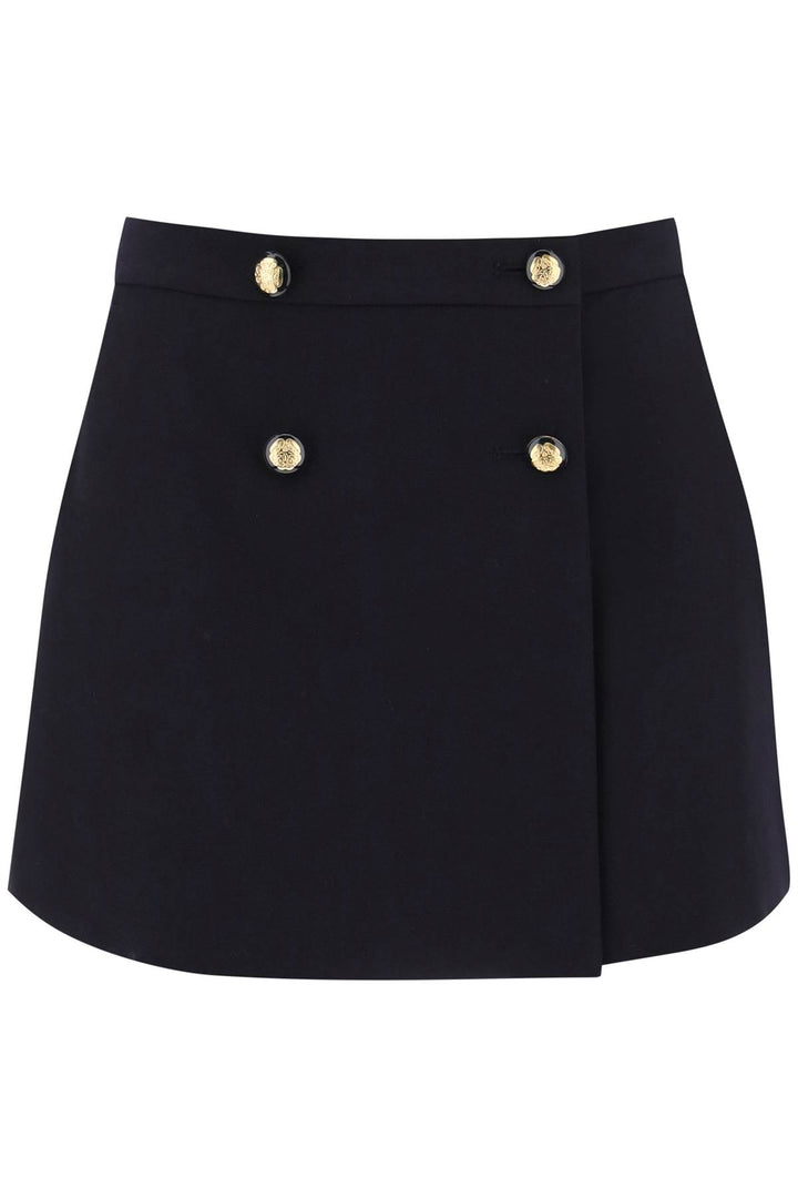 Mini Wrap Skirt With Seal Buttons