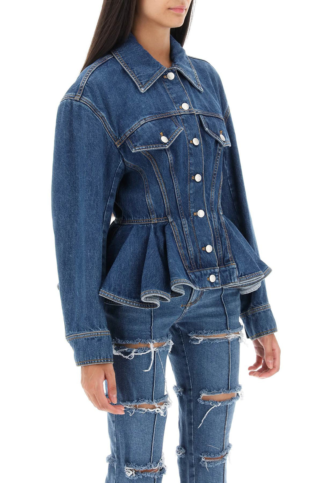 Denim Peplum Jacket