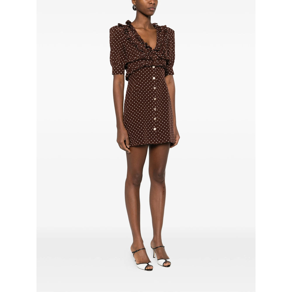 Alessandra Rich Dresses - Brown, White | 64007d21b62453ca9242a24cece7fac6cf0afcea
