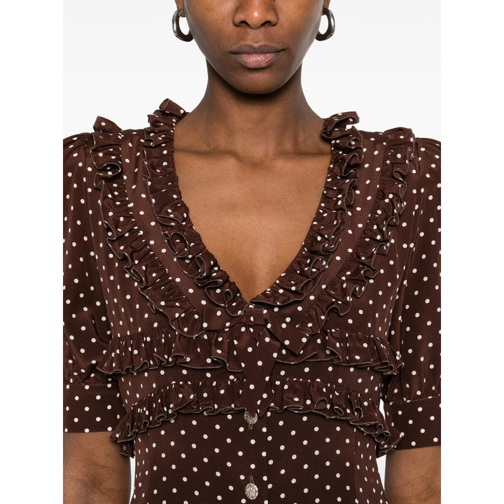Alessandra Rich Dresses - Brown, White | f0b3dd66d54c1d1a526cad8b9549643500f191c7