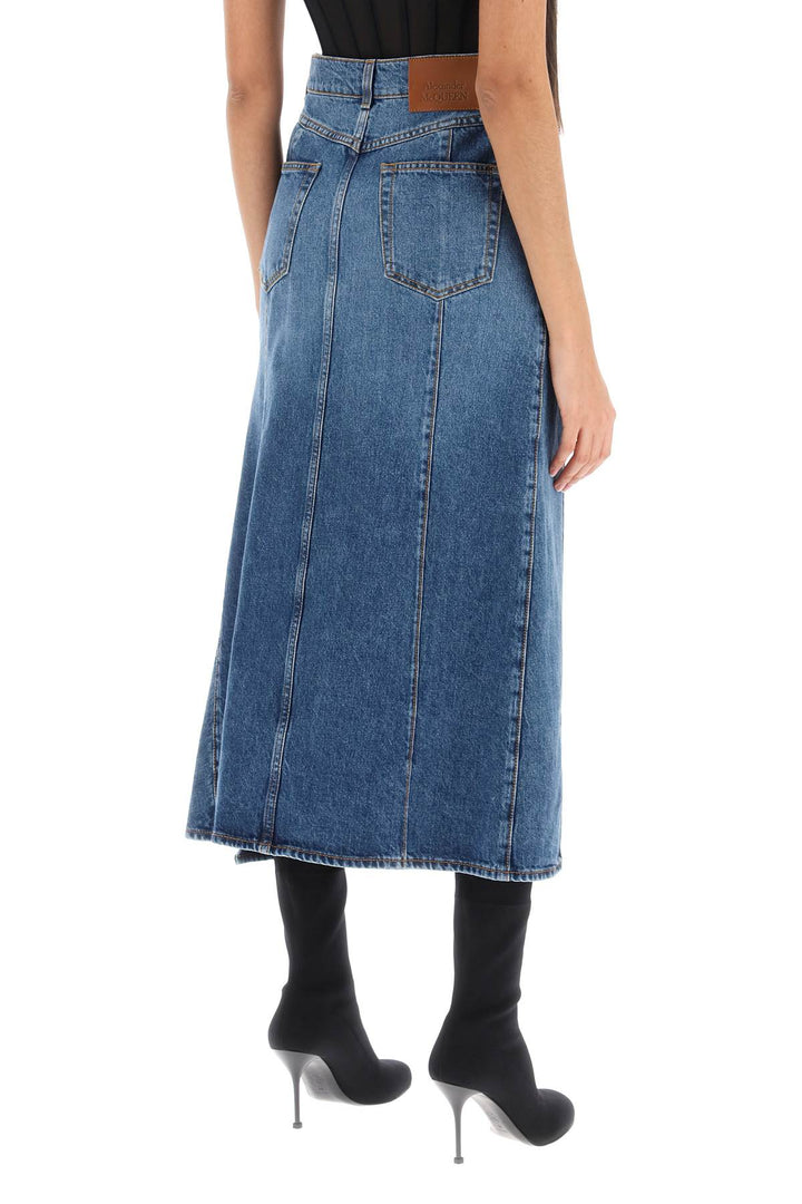 Denim Skirt With Cut Out