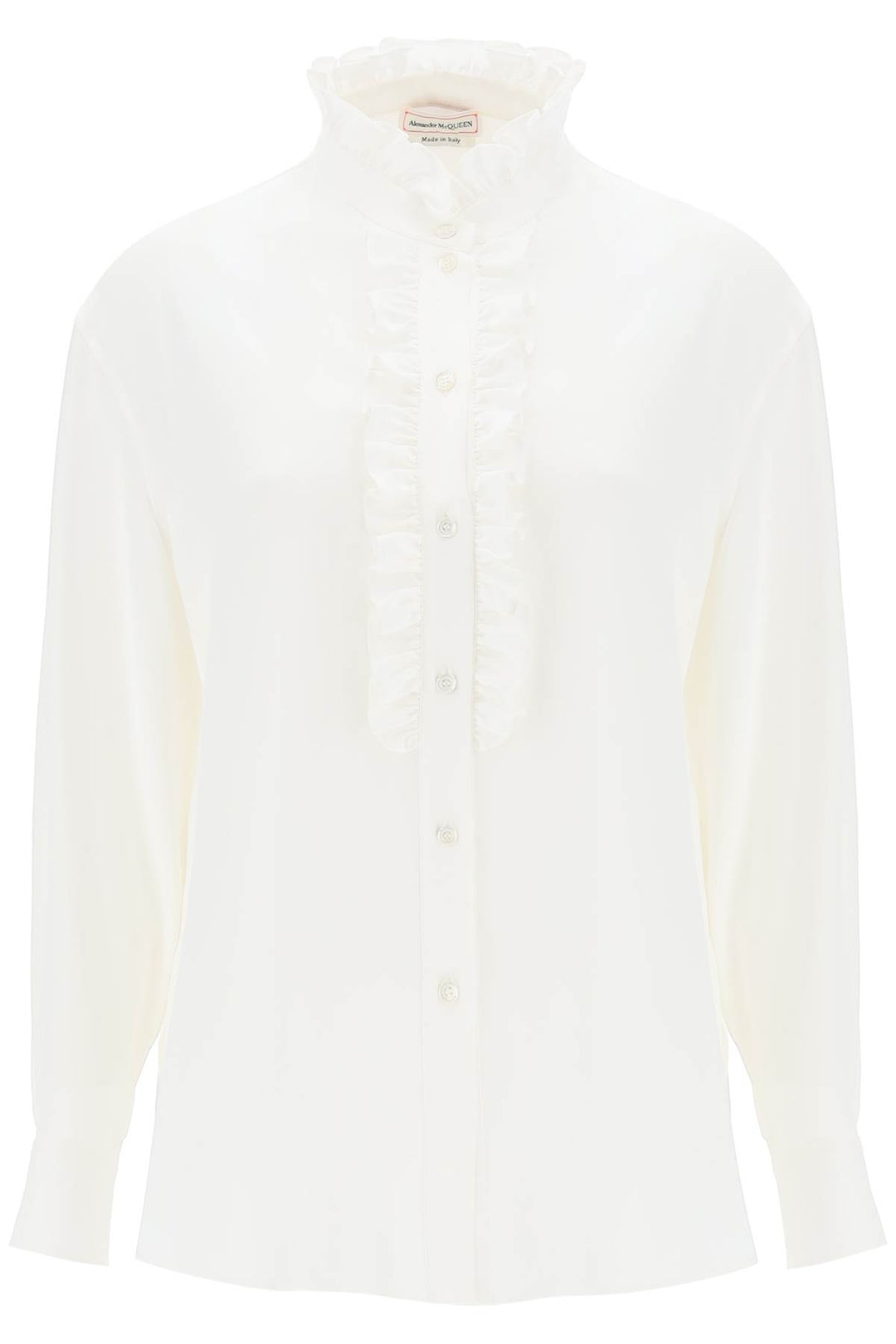 Silk Satin Shirt With Ruffles