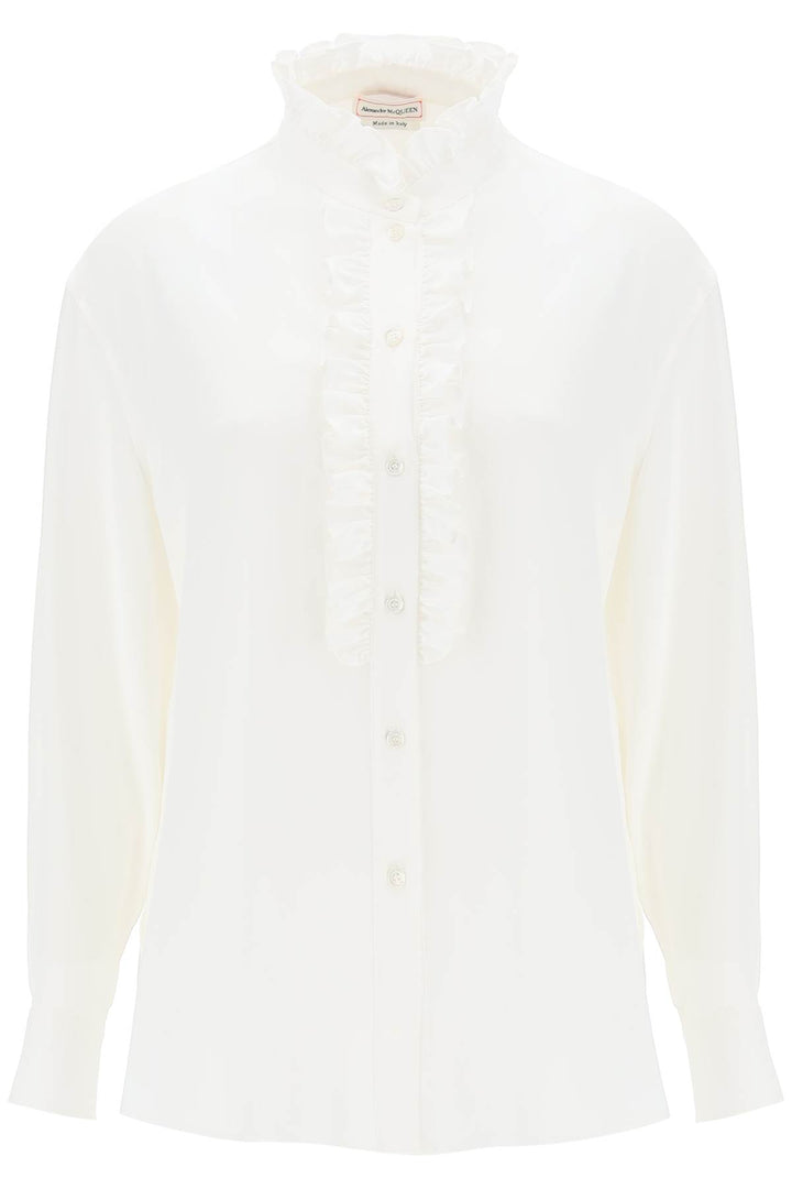 Silk Satin Shirt With Ruffles