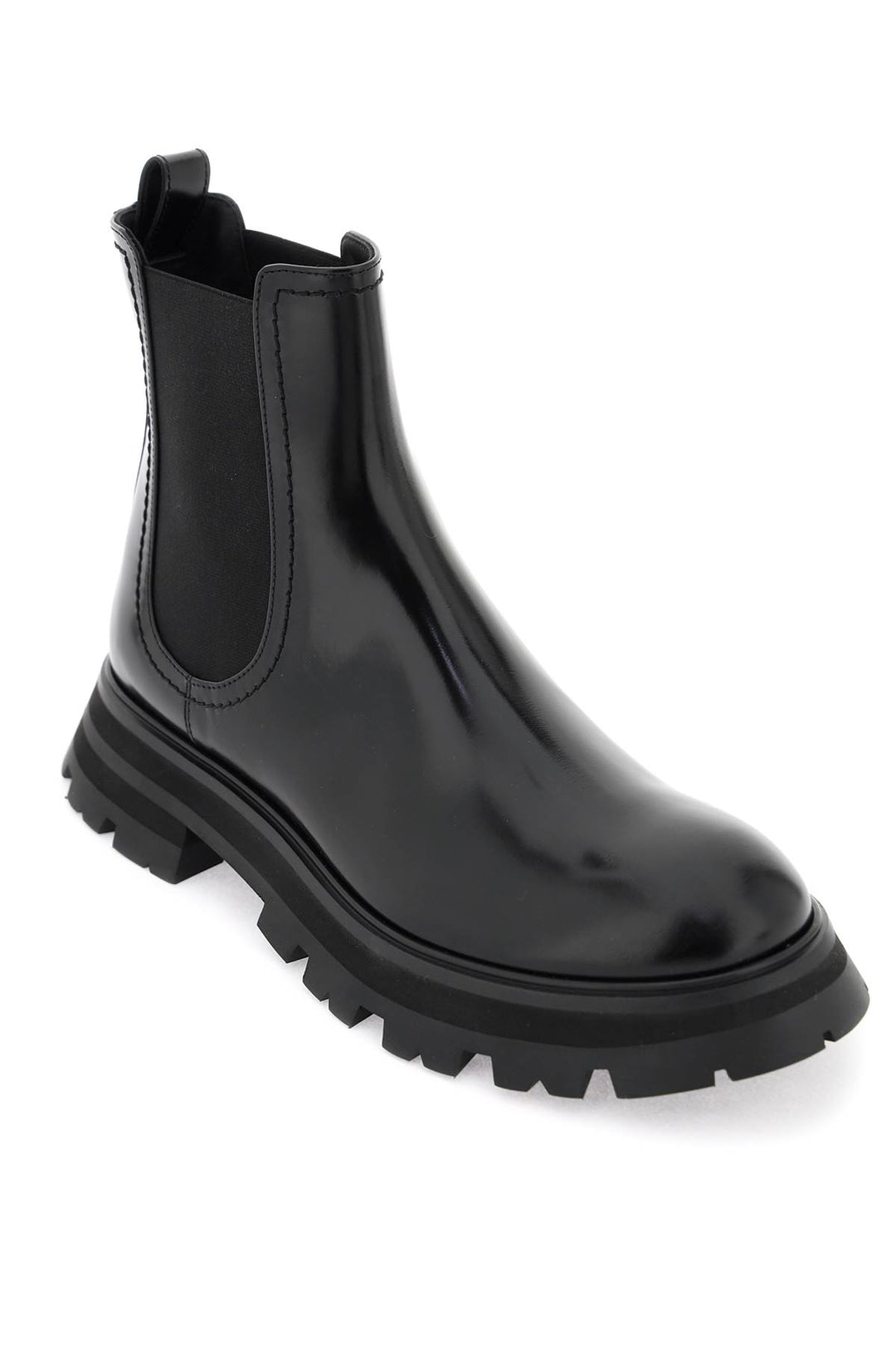 Shiny Leather Chelsea Boots