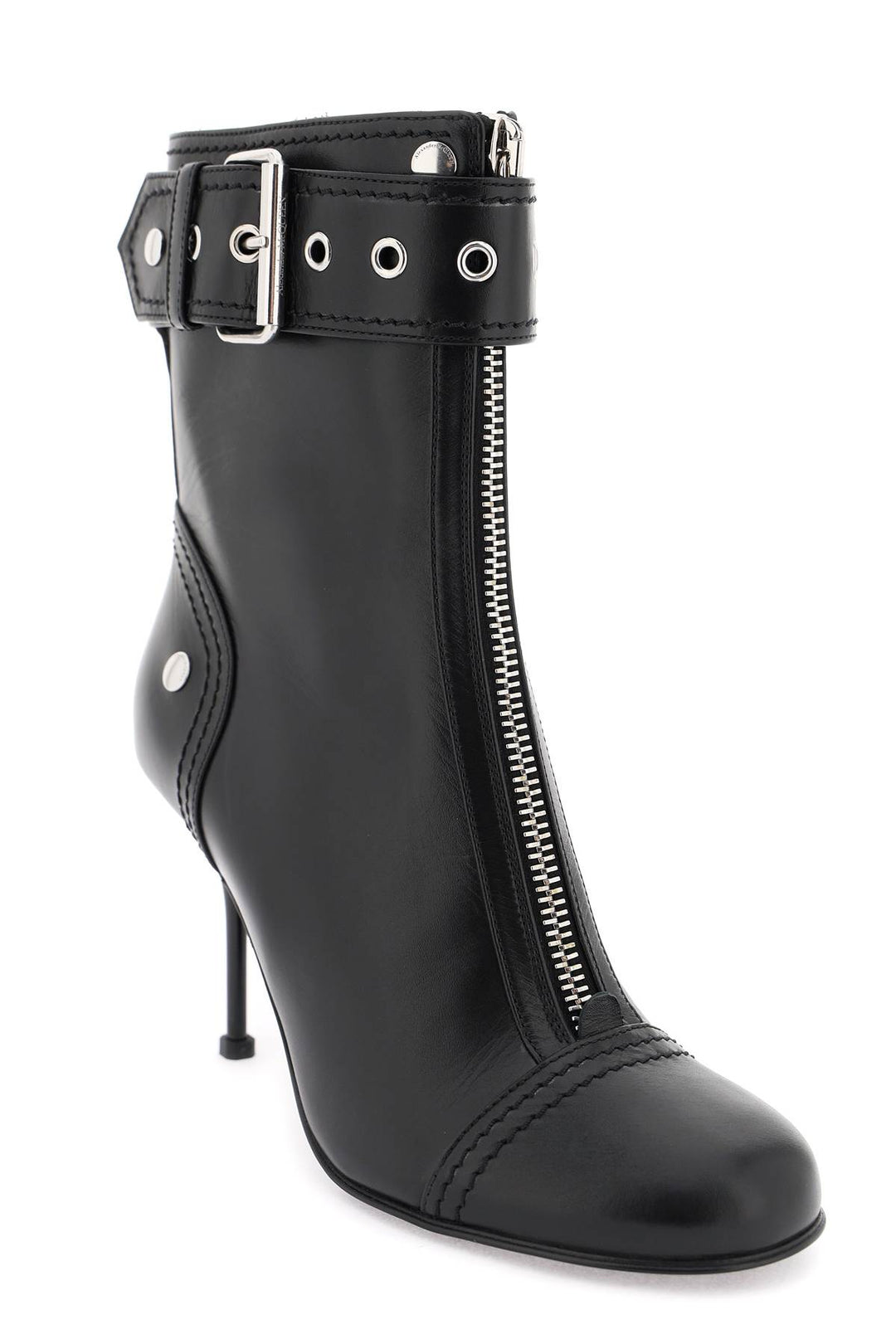 Leather Ankle Boots With Buckle