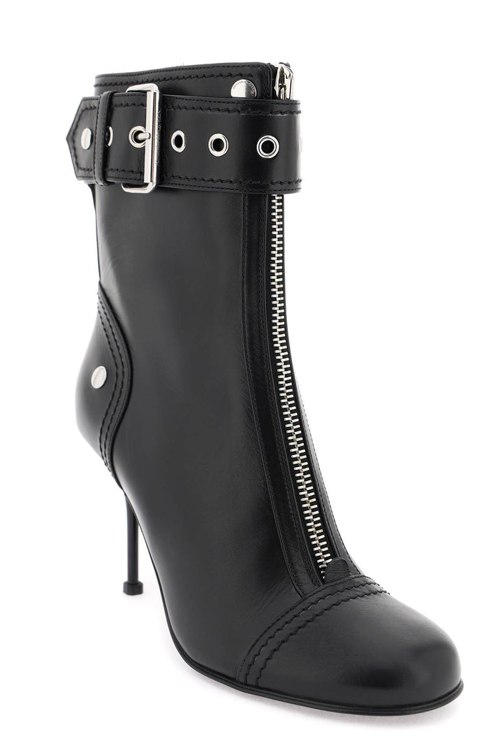 Leather Ankle Boots With Buckle