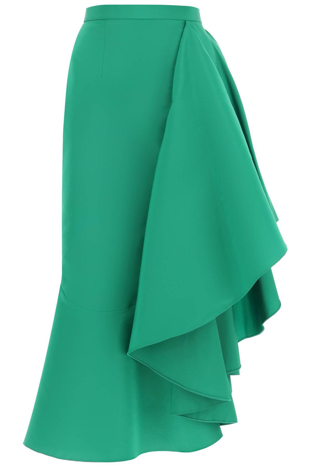 Asymmetric Skirt With Maxi Flounce