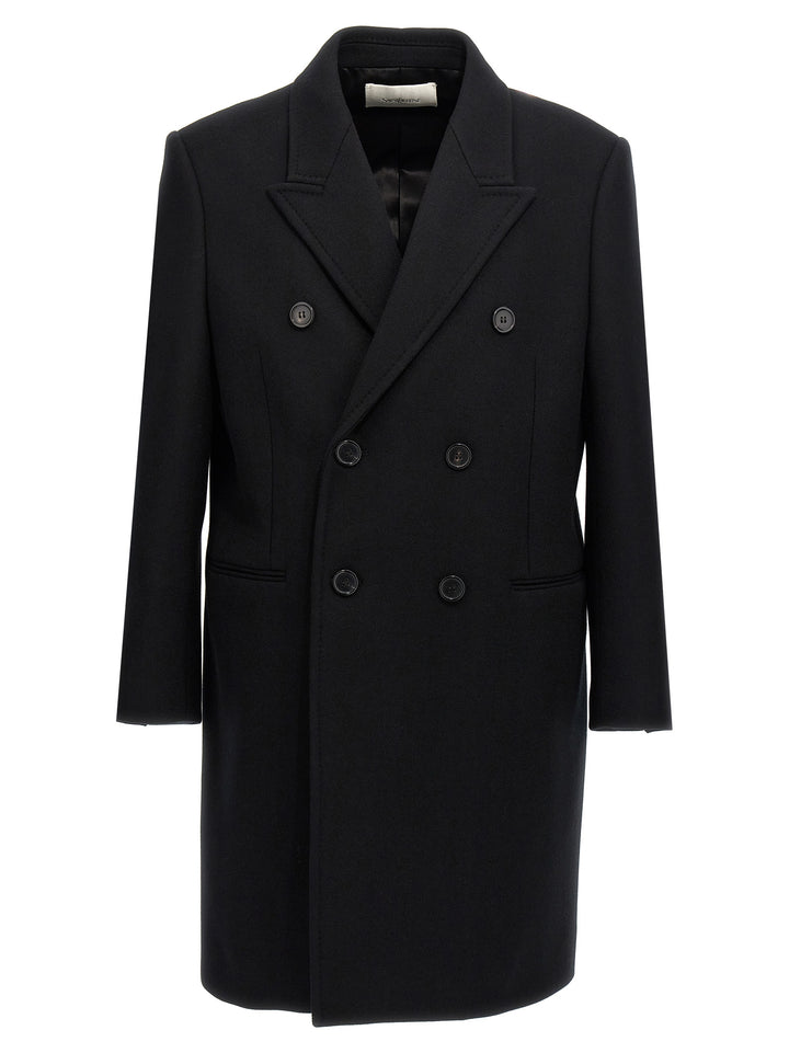 Double-Breasted Coat Coats, Trench Coats Black