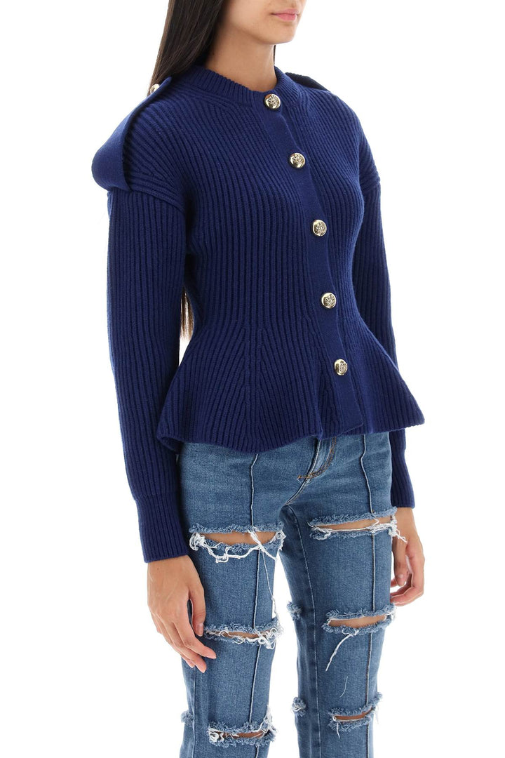 Ribbed Peplum Cardigan