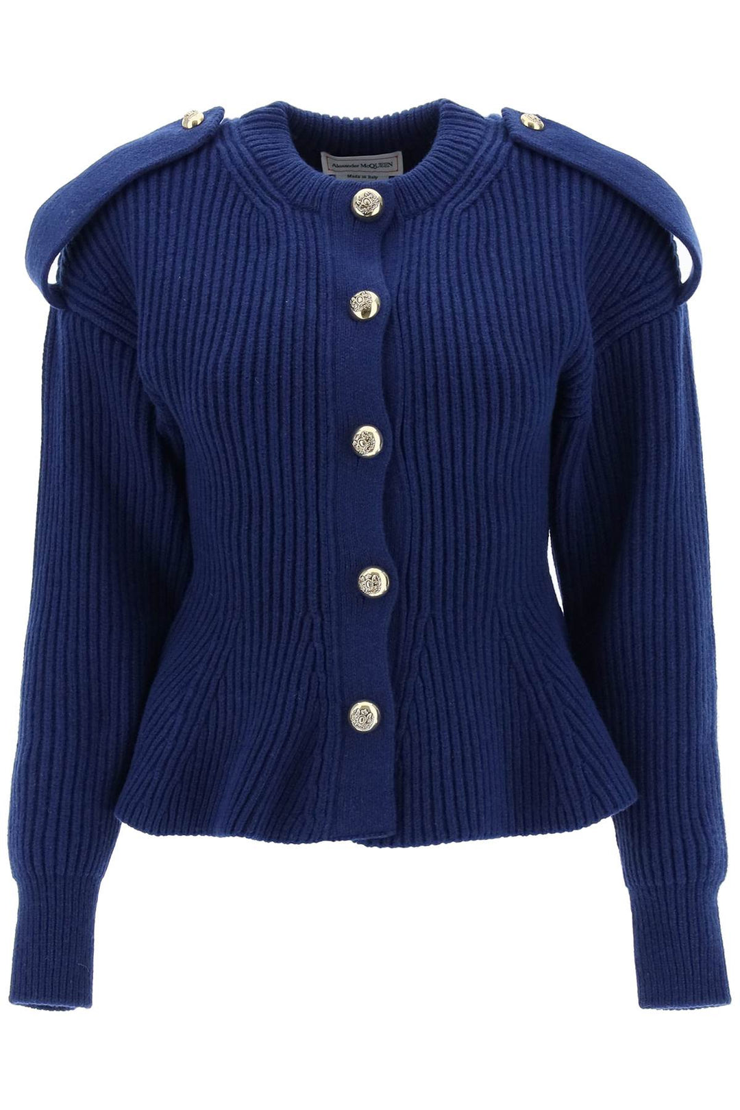 Ribbed Peplum Cardigan