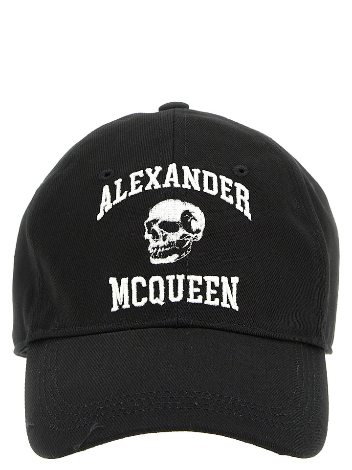 Mcqueen Logo Embroidery Cap Hats - White/Black | 6ddc80de5a01e412219481642bfd44b490d81ea3