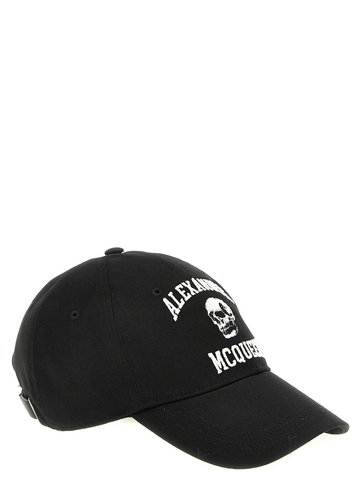 Mcqueen Logo Embroidery Cap Hats - White/Black | 3a1f3fb32a1767d43349bd036bc06ea44b7e9489