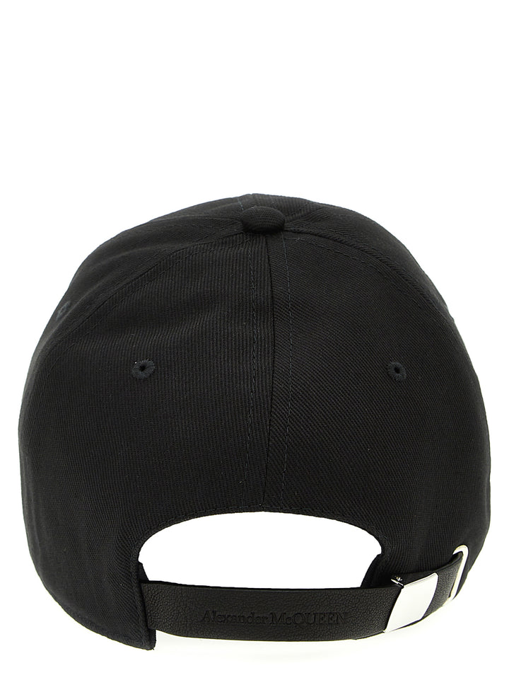 Mcqueen Logo Embroidery Cap Hats - White/Black | 40df575d8c75404c01437bfeb0543cbb39f339f9