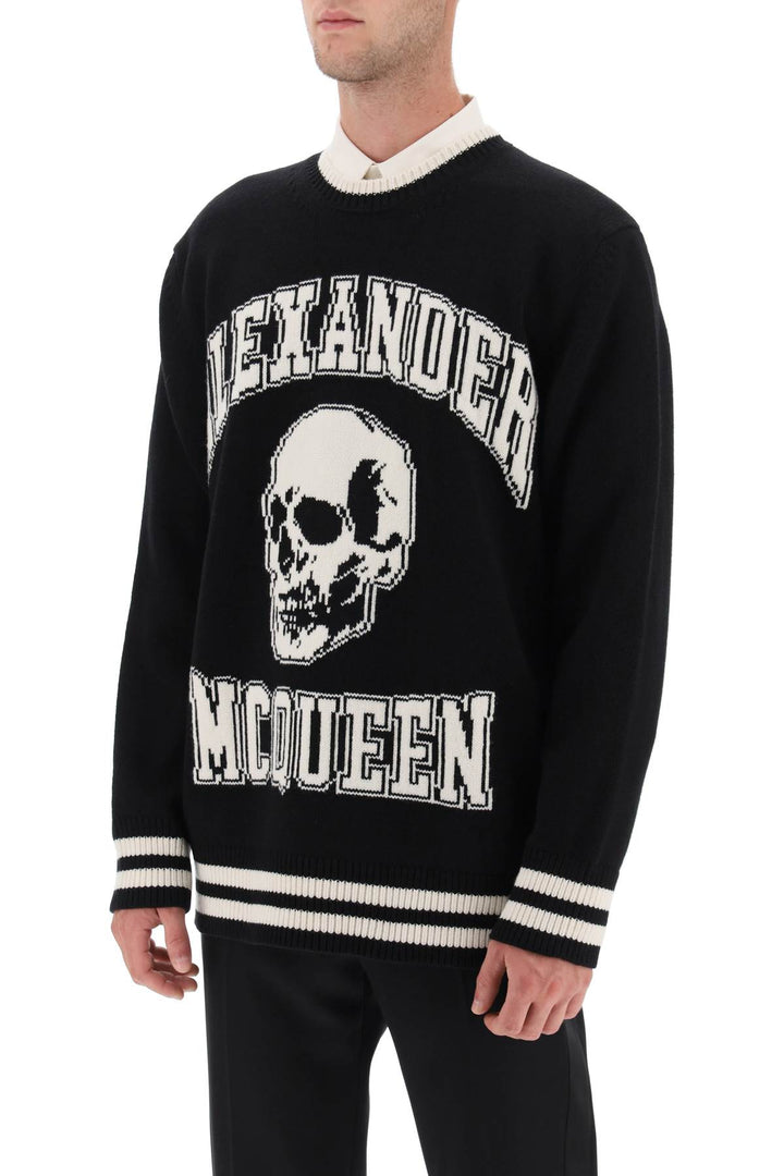 Varsity Sweater With Skull Motif