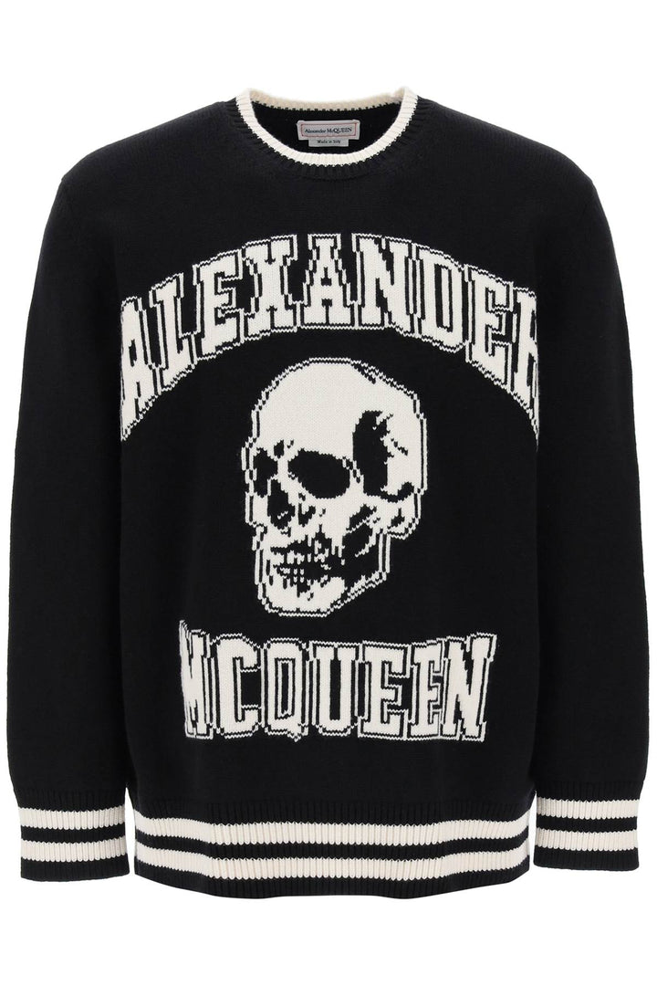 Varsity Sweater With Skull Motif