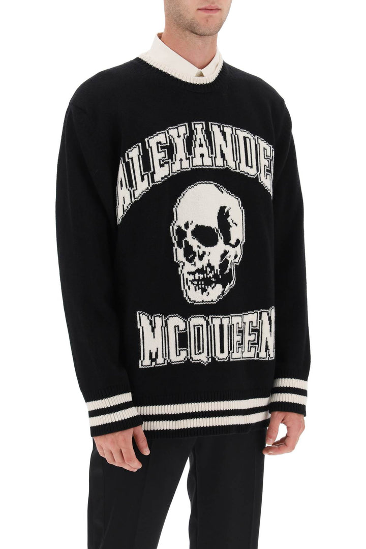 Varsity Sweater With Skull Motif