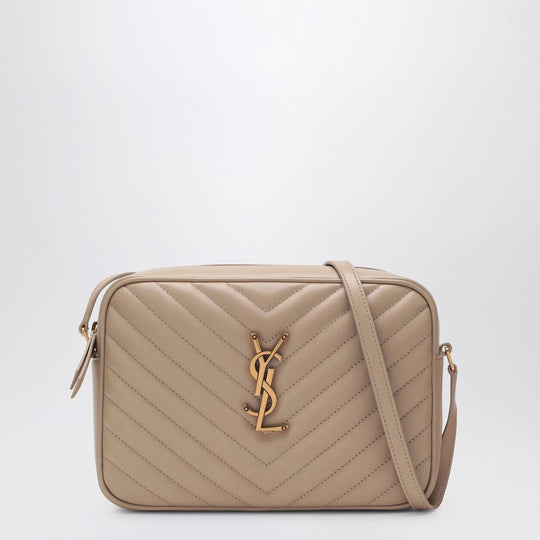 Beige Lou Camera Bag In Quilted Leather